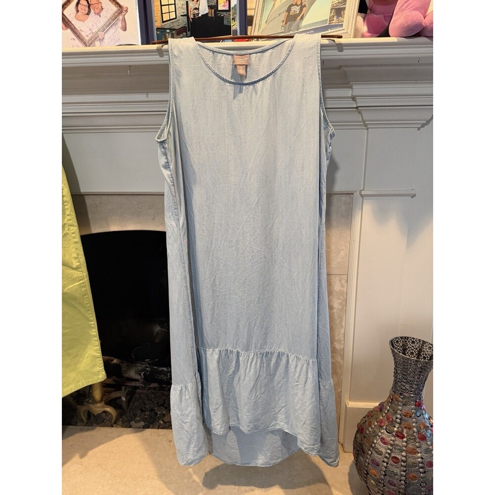 Chico’s Lightweight Sleeveless Denim Colored Dress Size XL
